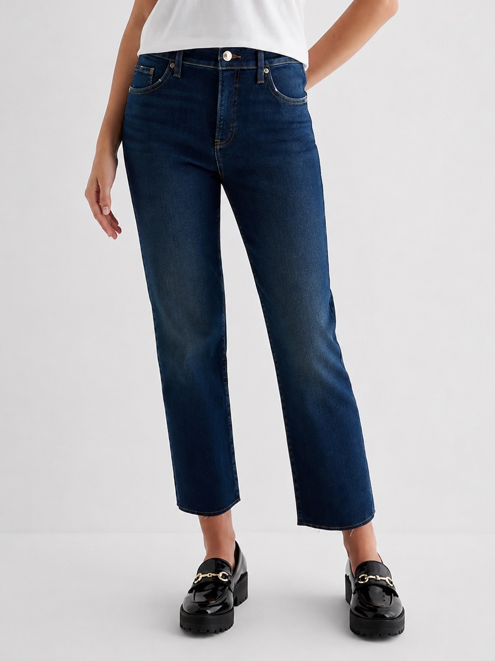 Express Dark Indigo High-Rise Ankle Straight Jeans - Size 10